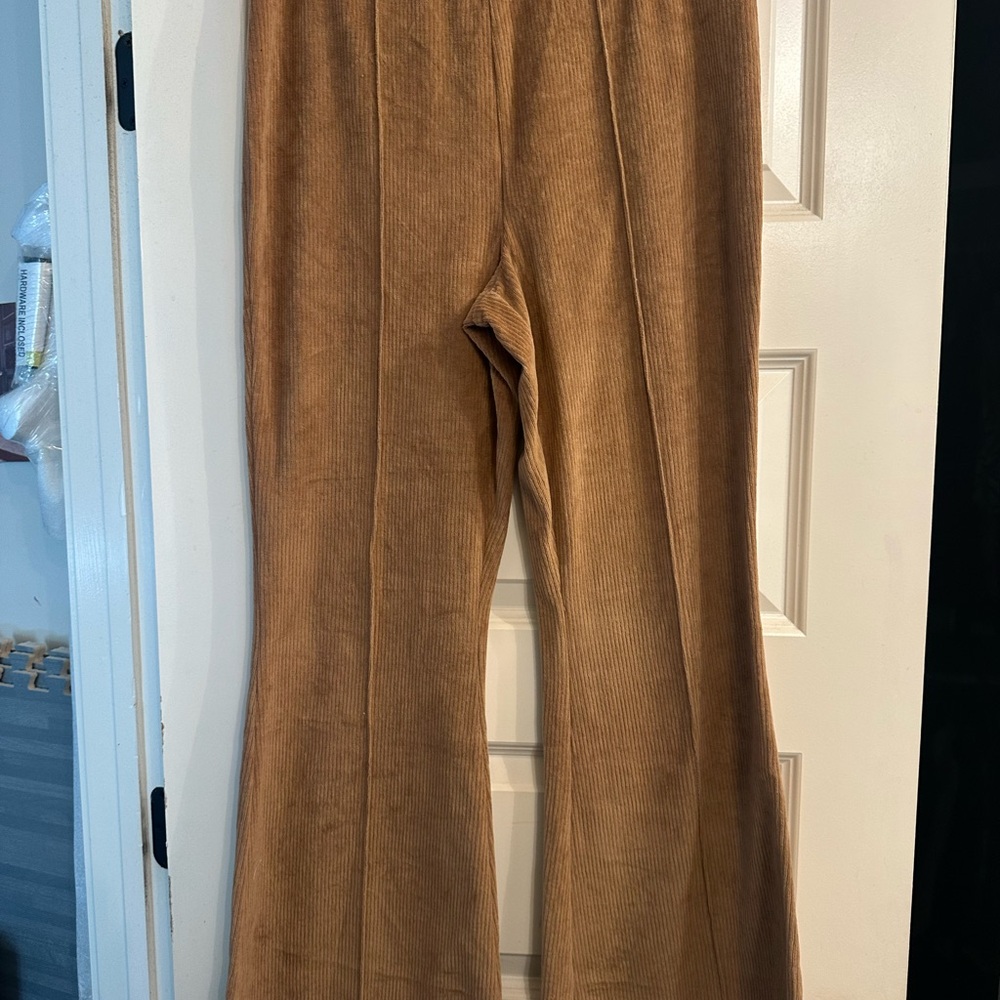 Aerie Tan Corduroy Flare Pants- M